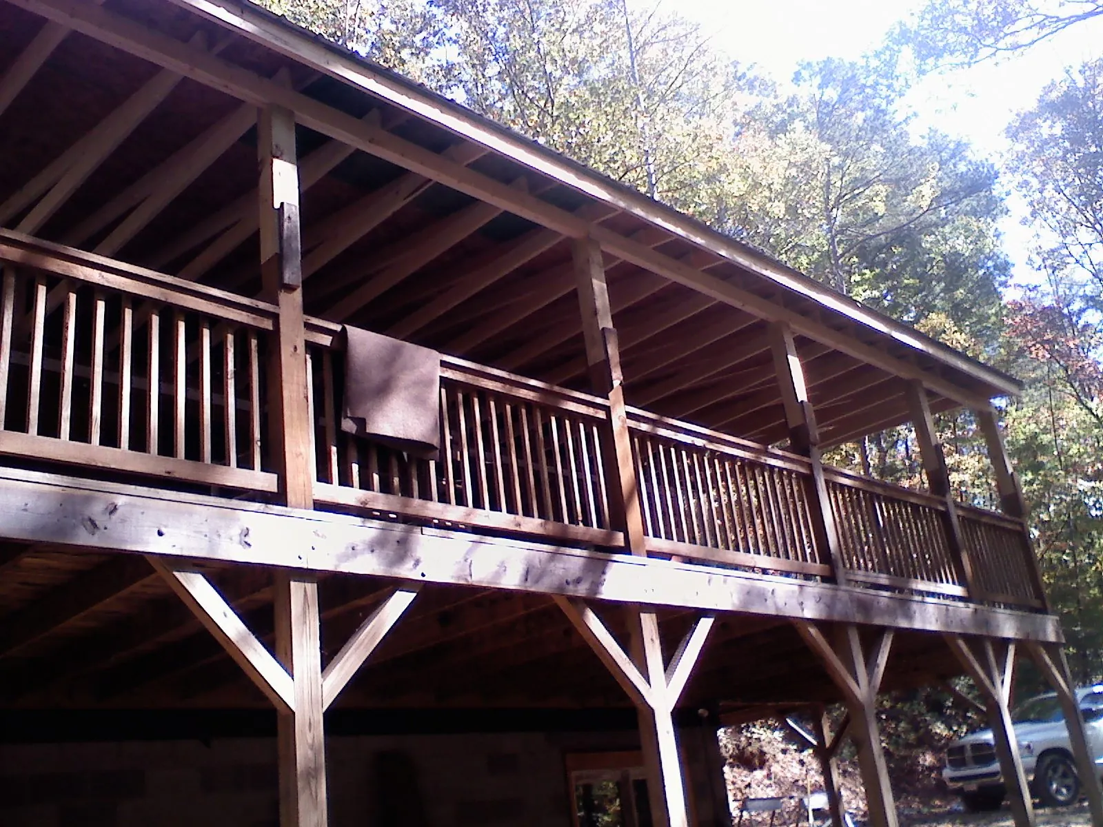 Timber framing under a new elevated porch and deck — Roof Leak Repair in Lincolndale by Roofing Brothers